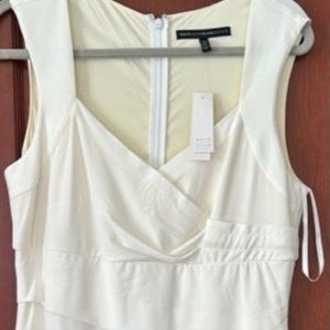 Ivory White House Black Market Dress Size 14 NWT